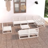 9-delige Loungeset massief grenenhout wit