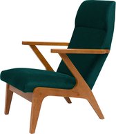 Sternzeit - Fauteuil Apollo lounge stof velvet bos groen