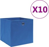 Opbergboxen 10 st 28x28x28 cm nonwoven stof blauw