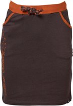 Meisjes terry rok bruin met cognac accenten | Maat 176/ 16Y