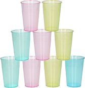 12x stuks Drinkglazen/limonadeglazen gekleurd 200 ml - Sapglazen/waterglazen onbreekbaar kunststof voor kinderen