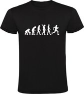 Hardlopen Evolutie Heren t-shirt | sport | darwin | rennen | joggen | sprinten |  atletiek | shirt | Zwart