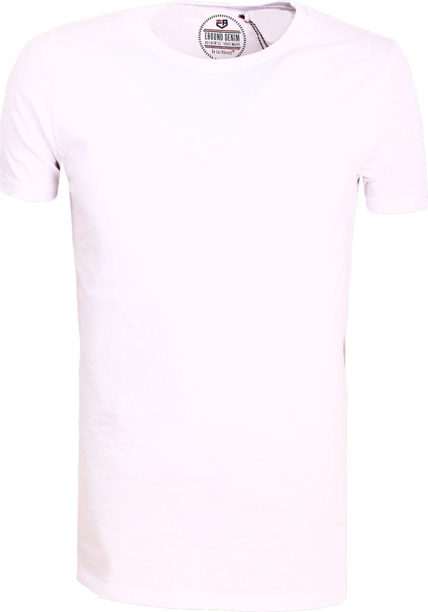 Wit T-shirt Heren Ronde Hals Stretch E-Bound A151591 - M