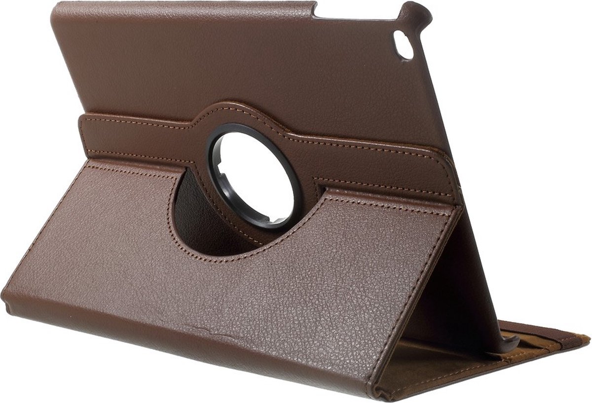 Peachy Litchi Grain Lederen Folio Case Hoes geschikt voor iPad 2017 2018 - Bruin
