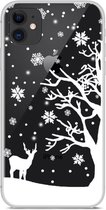 Peachy Kerst flexibel sneeuw hoesje winter case christmas iPhone 11 - Transparant