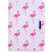 Peachy Flamingo flipcase leder hoes standaard iPad 2017 2018 - Wit Roze