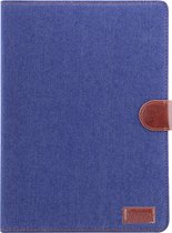 Peachy Wallet Portemonnee Hoes Case Jeansstofprint Kunstleer voor iPad 10.2 inch - Donkerblauw
