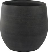 Plantenpot/bloempot in een strakke Modern design look grafiet Dia 31 cm en Hoogte 28 cm