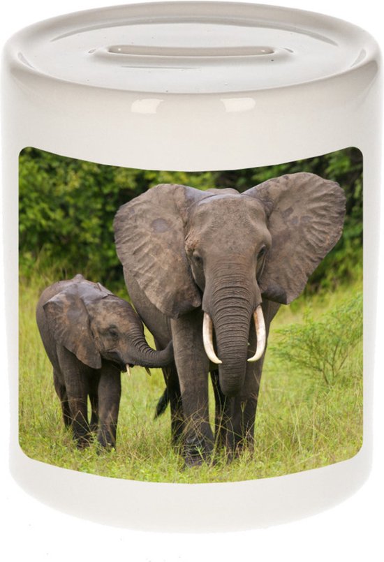 Tirelire photo éléphant Animaux 9 cm garçons et filles - Tirelires cadeaux éléphant amoureux