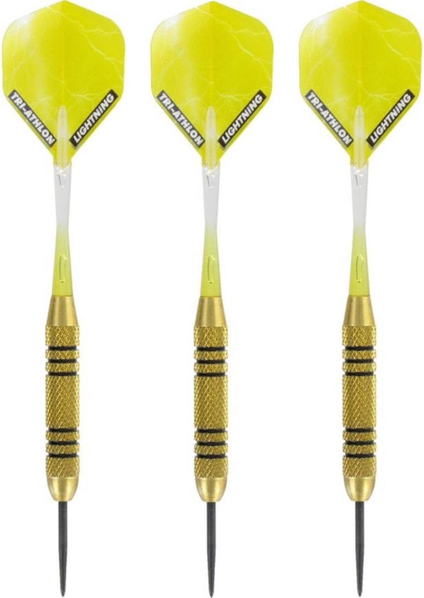 Dartpijlen - 3x - Speedy Yellow Brass - 23 grams - pijltjes - darten -darts sport artikelen pijltjes messing