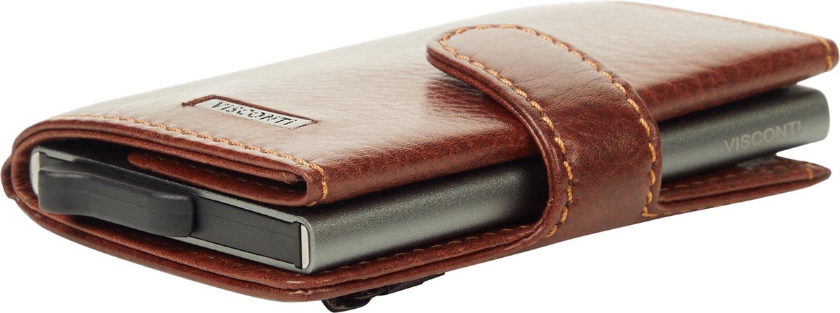 Visconti Leren Pasjeshouder - Kaarthouder voor mannen en vrouwen - Portemonnee RFID - Oil Tan (ALP97 Oil Tan)