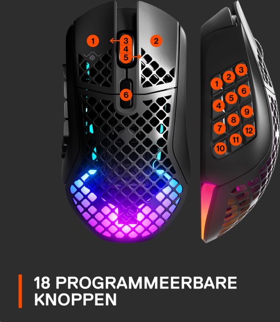 Steelseries Aerox 9 Wireless Gaming Muis - 18 programmeerbare