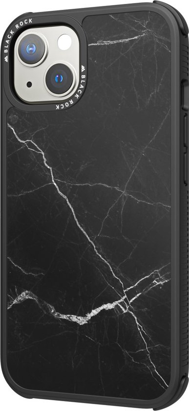 Black Rock Robust Marble Cover Apple iPhone 13 Zwart