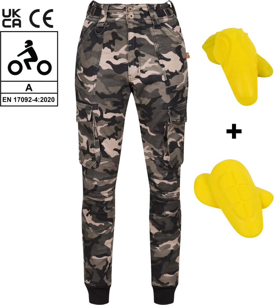 Motogirl Lara Camo Cargo Motorbroek - Maat XX UK6 / UK8