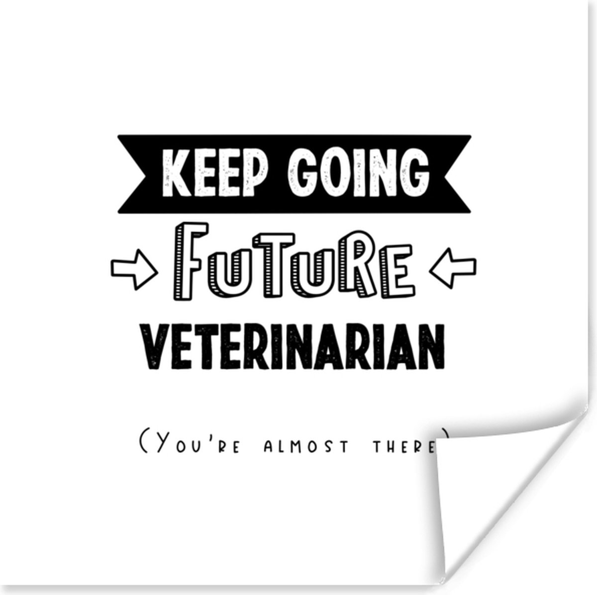 Poster Quote - Dierenarts - Studeren - 75x75 cm