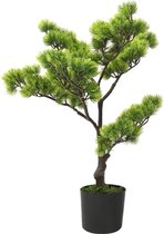 Kunstplant met pot pinus bonsai 60 cm groen