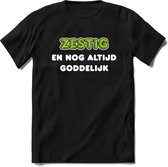 60 Jaar Goddelijk - Feest kado T-Shirt Heren / Dames - Wit / Groen - Perfect Verjaardag Cadeau Shirt - grappige Spreuken, Zinnen en Teksten. Maat XXL