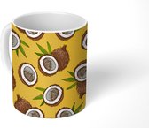 Mok - Koffiemok - Kokosnoot - Hawaii - Tropisch - Bladeren - Design - Mokken - 350 ML - Beker - Koffiemokken - Theemok