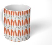 Mok - Koffiemok - Wortel - Groente - Patronen - Mokken - 350 ML - Beker - Koffiemokken - Theemok