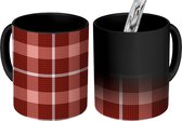 Magische Mok - Foto op Warmte Mokken - Koffiemok - Schotse ruit - Plaid - Rood - Patronen - Magic Mok - Beker - 350 ML - Theemok