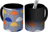 Magische Mok - Foto op Warmte Mokken - Koffiemok - Paraplu - Patronen - Regen - Magic Mok - Beker - 350 ML - Theemok