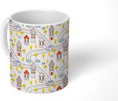 Mok - Koffiemok - Stad - Patroon - Kinderen - Mokken - 350 ML - Beker - Koffiemokken - Theemok