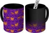 Magische Mok - Foto op Warmte Mokken - Koffiemok - Pompoen - Patroon - Halloween - Magic Mok - Beker - 350 ML - Theemok