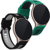 kwmobile 2x armband voor Huami Amazfit GTR (47mm) / GTR 2 / GTR 2e / GTR3 / GTR 3 Pro - Bandjes voor fitnesstracker in zwart / grijs / donkergroen / zwart