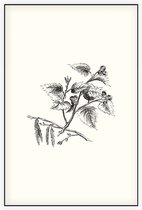 Gebladerte zwart-wit - Foto op Akoestisch paneel - 80 x 120 cm