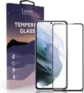 Lunso - Gehard Beschermglas - Full Cover Tempered Glass - Geschikt voor Samsung Galaxy S22 - Black Edge