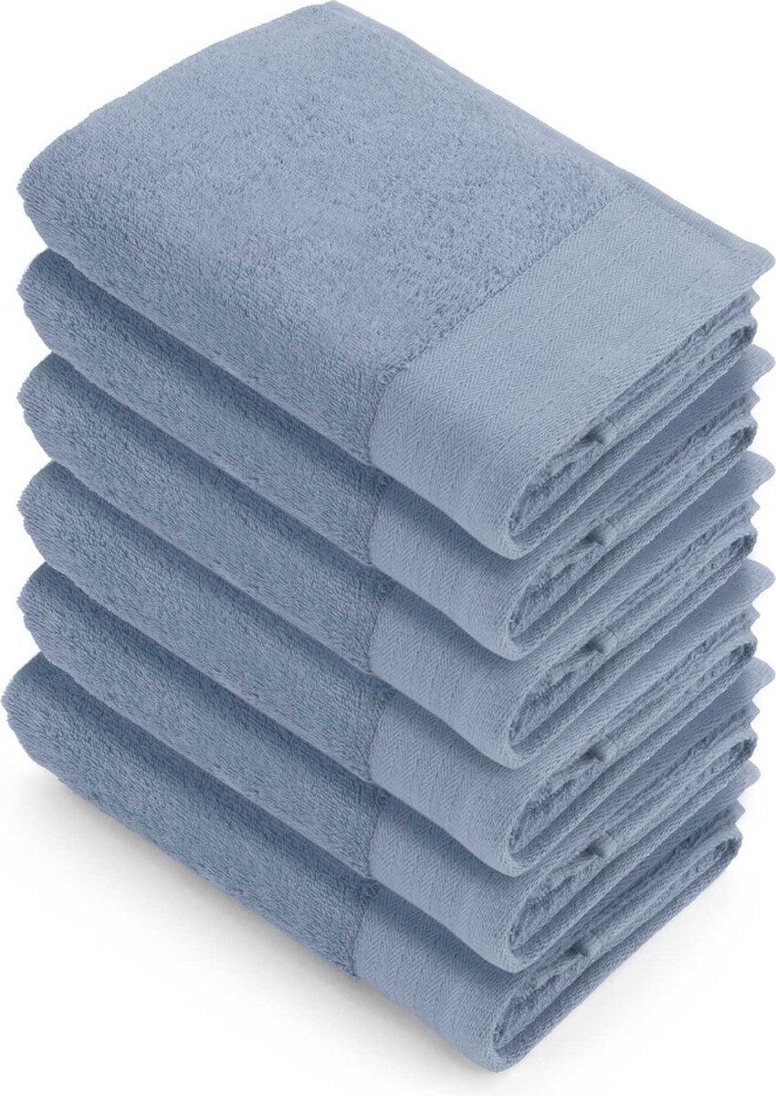 Walra handdoeken 50x100 Soft Cotton - 6-delig - Badhanddoeken 550 g/m² - 100% Katoen - Handdoekenset Blauw