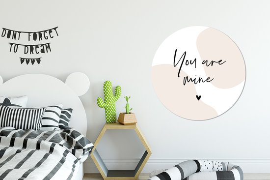 WallCircle - Cercle mural - Cercle mural d'intérieur - Tu es à moi - Homme - Femme - Citations - Dictons - 90x90 cm - Décoration murale - Peintures ronds