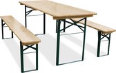 Biertafel en banken 180 x 70 Standaard | Blank | Groen onderstel