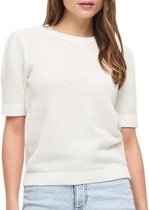 Vila VIDALO O-NECK S/ S KNIT TOP/SU - NOOS Top Femme White Alyssum Taille XL