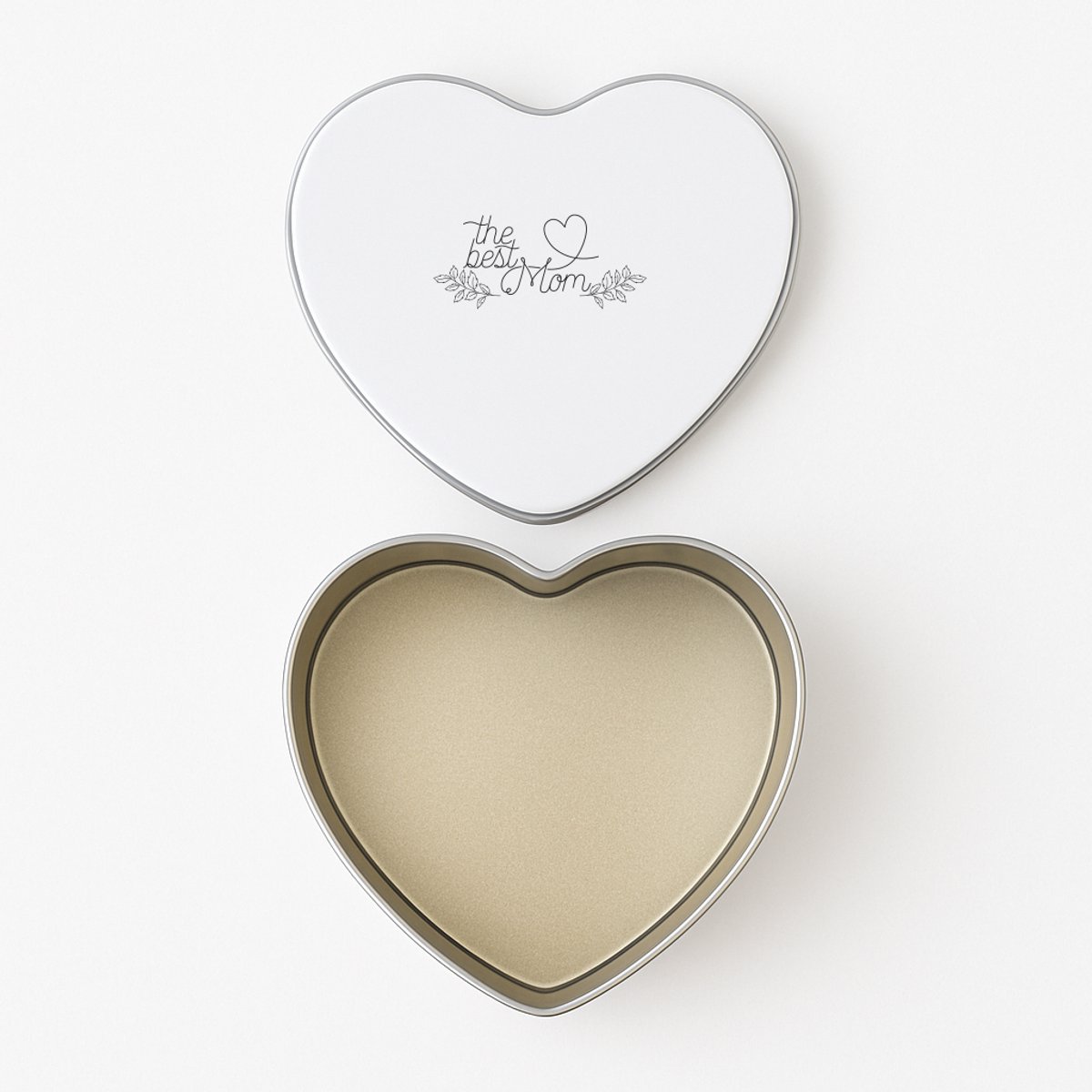 Hacebo® - The best mom met zwart hart en bladeren koektrommel hart - Best mom - koekblik – koektrommels – bewaarblik - snoeptrommel - moederdag cadeautje - Cadeau voor mama - Verjaardag - Geschenk - Cadeau - koek trommel - 15 x 15 CM
