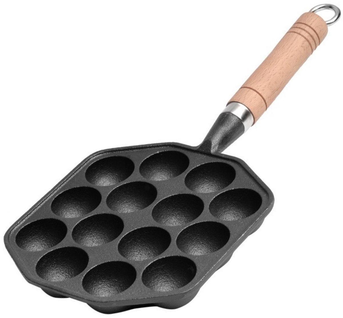 Takoyaki Pan - Cast Iron - 14 Holes 3.6 cm - 1 Stuk - Zwart