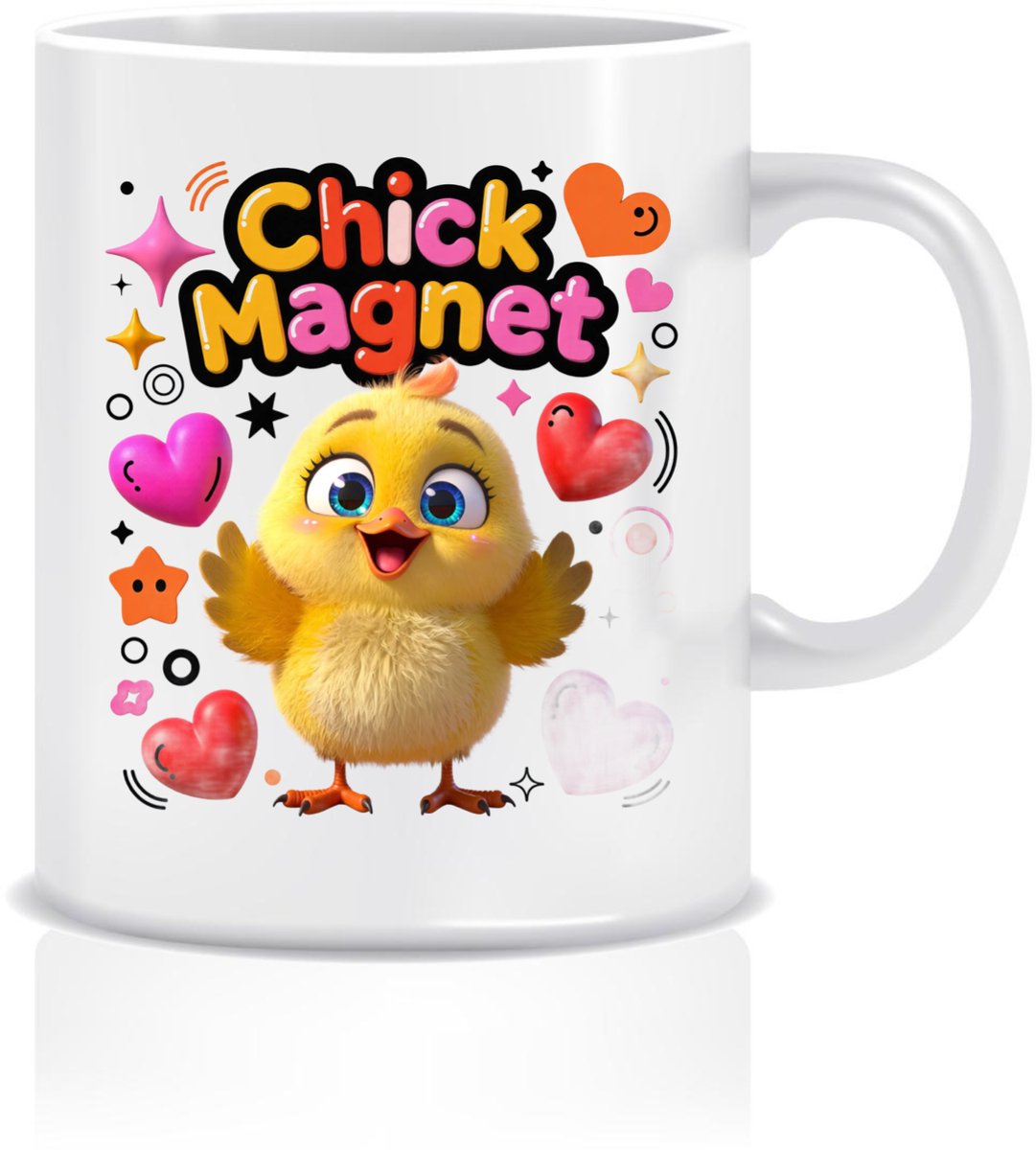 Speelse Mok 'Chick Magnet' - Schattig Kuiken in Cartoonstijl