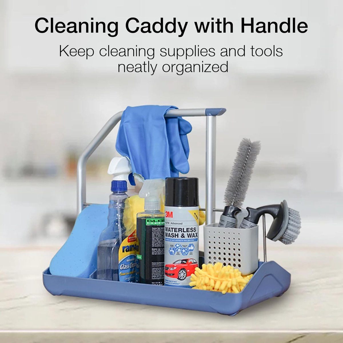 Schoonmaak Organizer - Opbergmand Caddy - Onder de gootsteen - Met Verdelers - 44 x 26 x 9 cm