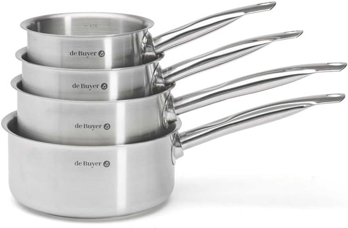 Steelpan Set - Kookgerei Set - Professioneel Koken - Sandwich Bodem - 14-20 cm - Zilver