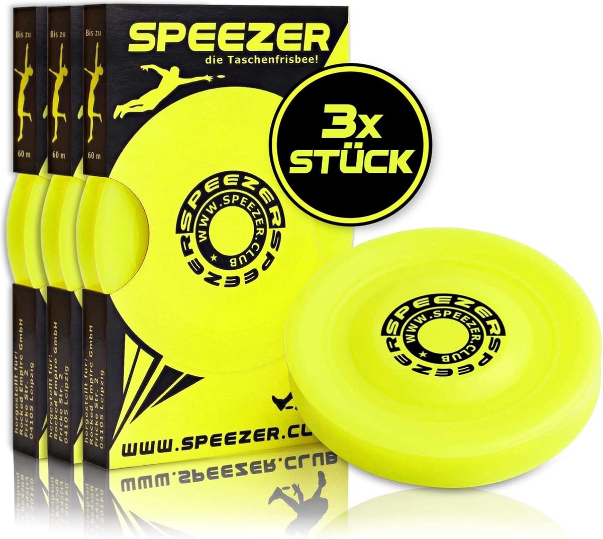 Mini Frisbee Set - Werpschijf Gadget - Outdoor Spel - Zacht Siliconen Materiaal - Zakformaat 10x6cm - Neon Geel