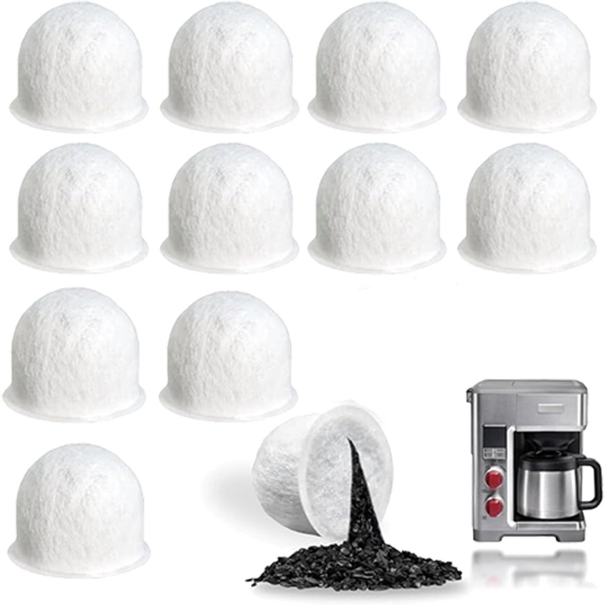Geschikt voor Wolf Gourmet koffiemachine filterpatronen actieve kool van kokosnootschalen filterpatronen waterfilter van non-woven stof 12 patronen