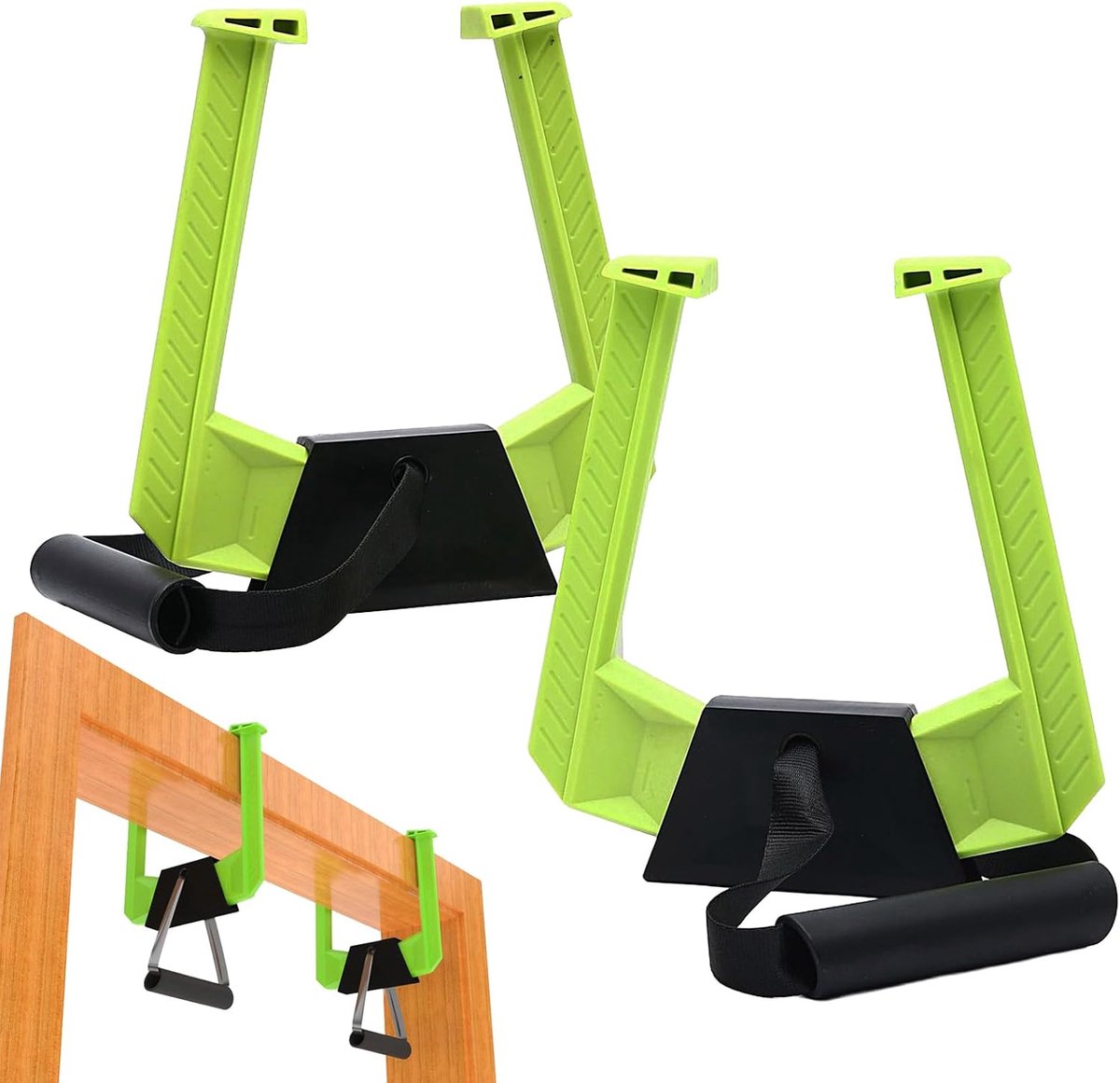 Optrekstang Deurkozijn - Kracht Grepen - Thuistraining Kracht - Montagevrij Stabiel - Tot 150kg - Groen