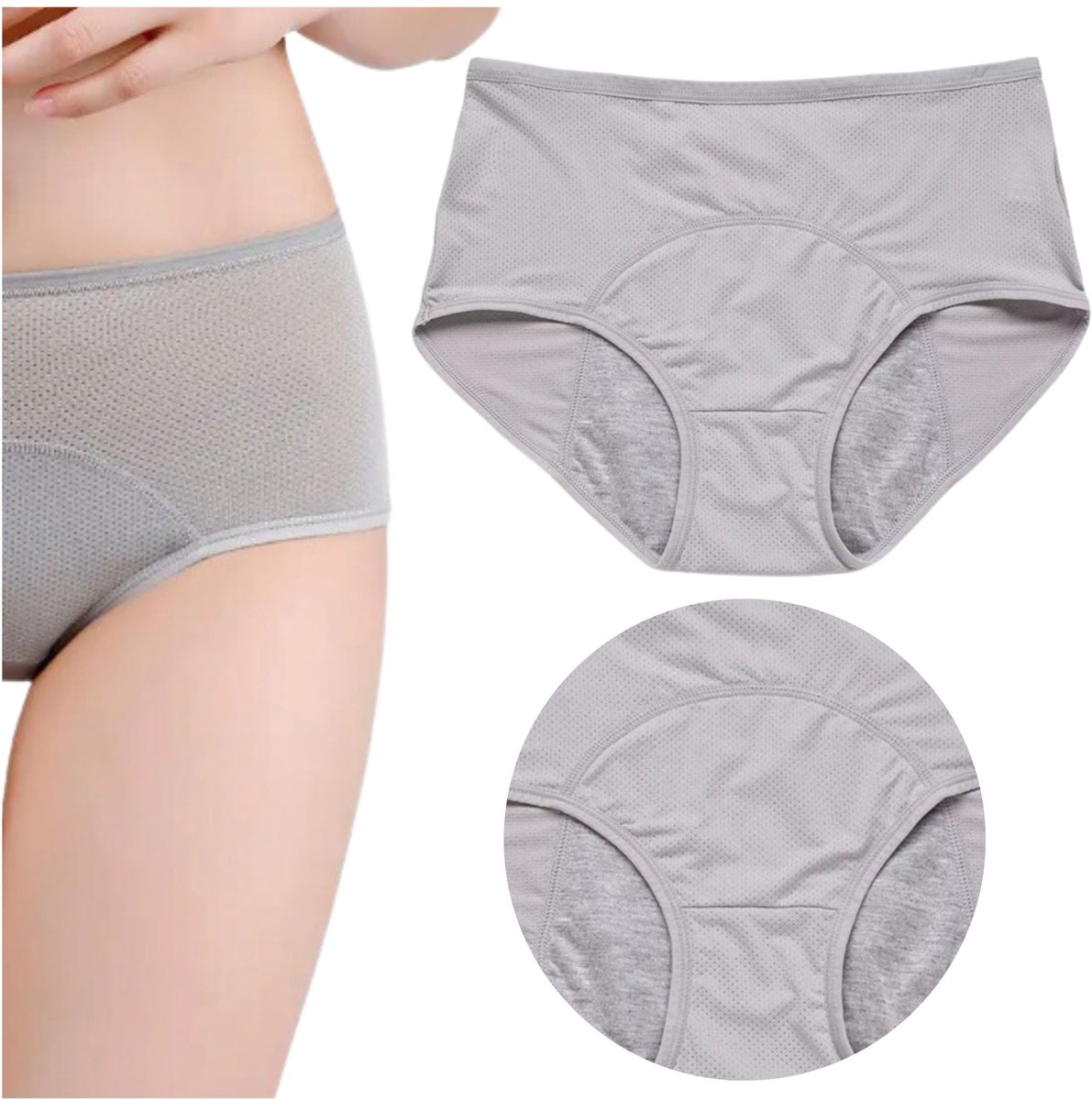 Inna Serie - Menstruatieslip - Grijs - 3XL