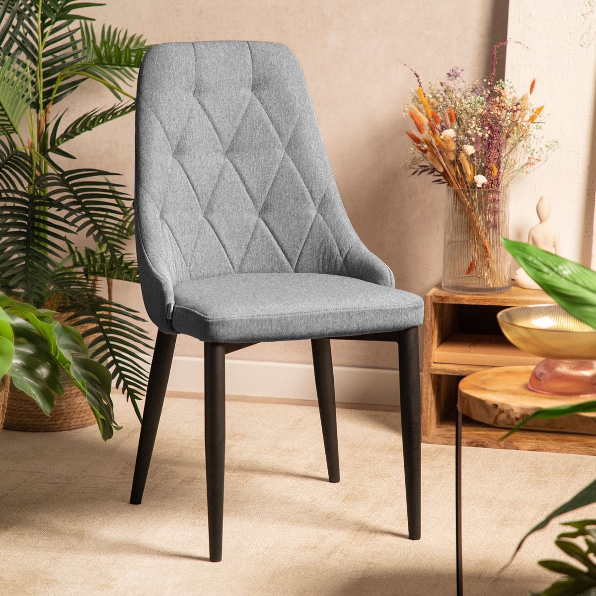HOMLA - Stoel LOUIS QUILTER - Grijs Stoffering - 44x59x88 cm