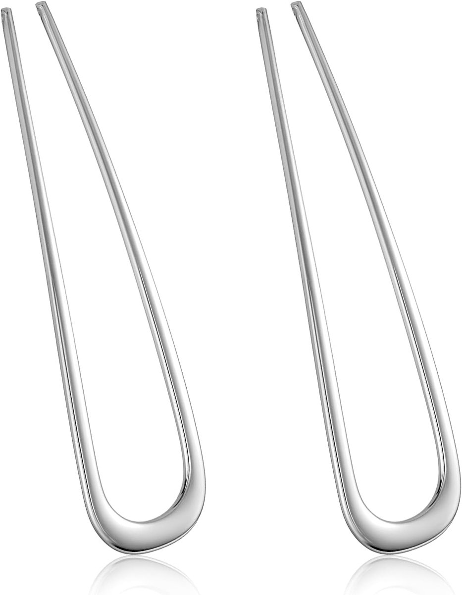 Haarspelden Set - U-vormige Spelden - Chignon Creëren - Voor Dik Haar - 11 cm Lengte - Zilver