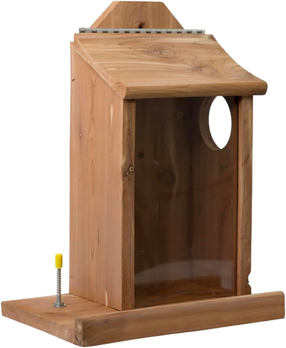 Voerbak Tuindieren - Voederhuisje Eekhoorns - Buiten Voeren - Gemaakt in VS - 23x16x32 cm - Natuurlijk Ceder