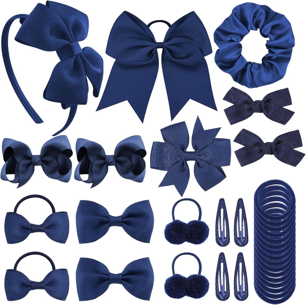 Haaraccessoires Set - Strik Clips - Dagelijks Gebruik - 48 Stuks - 20.9 x 16.1 cm - Marineblauw