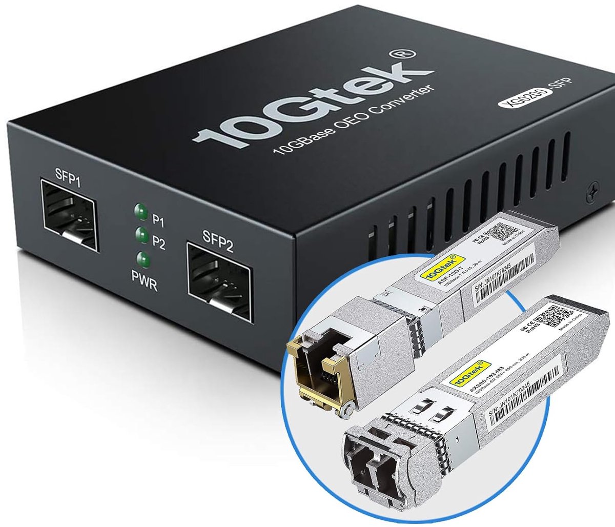 Media Converter - Netwerk Adapter - Glasvezel Verbinding - Dubbele SFP+ Poorten - 300m Bereik