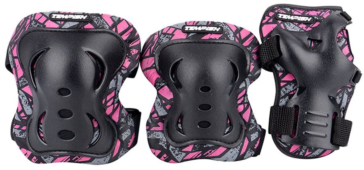 Tempish Skate Beschermset voor Volwassenen Knie Elleboog Polsbeschermers Roze