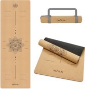 DH FitLife Kurken Yogamat - Antislip van Natuurlijk Rubber, Direct Klaar voor Gebruik, Gemakkelijk te Reinigen, Fitness- en Pilatesmat (Alignment Balance)